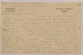 Postcard from Ifor to his parents,