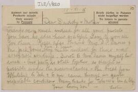 Postcard from Ifor to his parents,