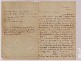 Letter to Ifor's parents,