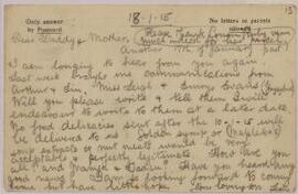 Postcard from Ifor to his parents,