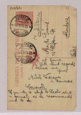 Postcard from Michele Vasciaveo di Franceseo,