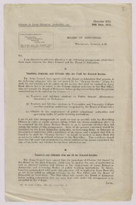 "Circular to Local Education Authorities, Schools, etc.",