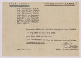 ‘113th Infantry Brigade Operation Order No. 143’,