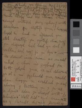 'Rhiwle yn Ffrainc' written by Hedd Wyn,