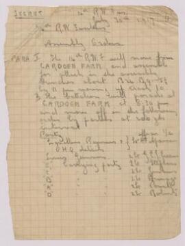 ‘Secret Assembly Orders’ given to the 14th (Service) Battn. Royal Welsh Fusiliers,