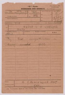 Letters and Messages of Congratulations,