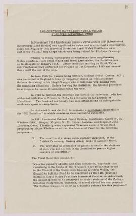 “14th (Service) Battalion Royal Welch Fusiliers Memorial Fund”,