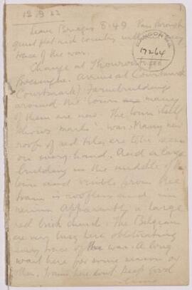Notes written by R. Silyn Roberts when visiting the graves of fallen soldiers in Flanders, 1923, ...