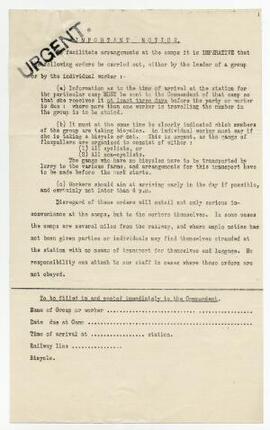 Instructions for volunteers,