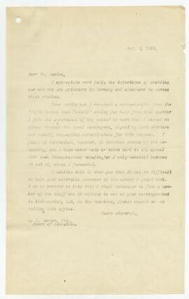 Letter sent 6 Oct 1916,