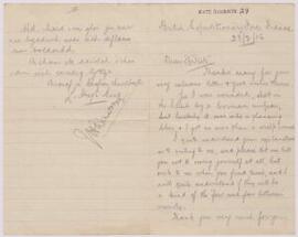 Llythyr oddi wrth L. Hugh Cecil [Williams], yn Ffrainc,