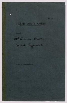 General correspondence, April 1916, with manager of Crown Hotel, Shrewsbury; general file, Aug. 1...