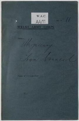 Abergavenny Town Council, May-Oct. 1915, re claim for damage to a building,