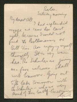 Letters from Strasbourg, Berlin, Paris, Wien,