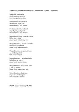 ‘Seithenhin’ poem (Middle Welsh)