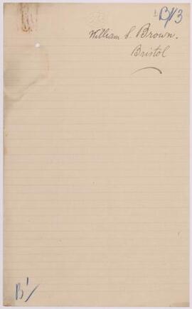 William S. Brown, Bristol, Jan,