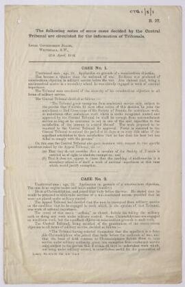 Bundle of Local Government circulars relating to the work of the Tribunals,