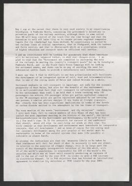 Copi teipysgrif o araith forwynol Cynog Dafis fel Aelod Seneddol, 11 Mai,