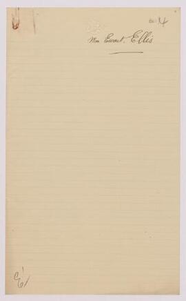 William Ewart Ellis, Dec,