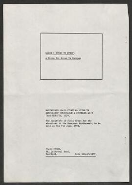 Llais i Gymru yn Ewrop = A voice for Wales in Europe