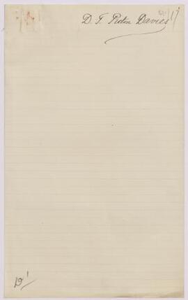 D. T. Picton Davies, Belfored, Northumberland, Oct,