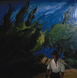 [Farmer in field, Dyffryn Camwy, Patagonia]