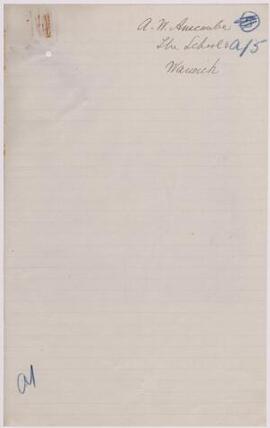 A. W. Anscombe, Warwick, Nov,