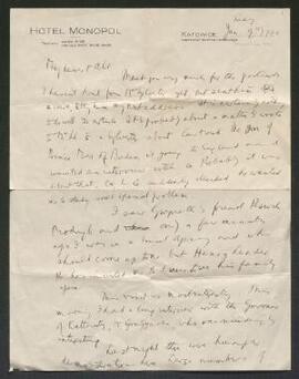 Letters from Danzig, New York, Washington DC, Connecticut,