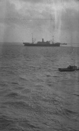 [Seascape with steamer]