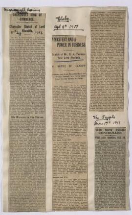 Lord Rhondda's work as Food Controller during the First World War,