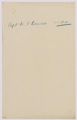 Capt. W. T. Davies, Fort Scoveston, Neyland, July,