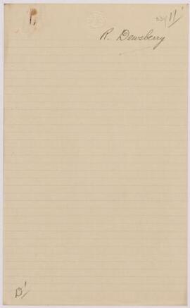 R. Dewsberry, Ammanford, April,