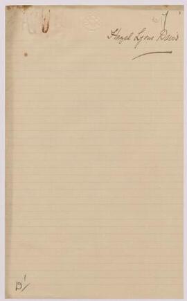 Hazell Lyons Davis, Cardiff, Feb. 1915; correspondence Jan.-Feb. 1915 from his father, Alderman F...