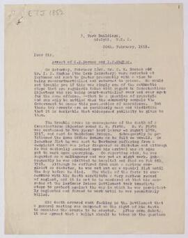 E. E. Hunter, London, to (E. T. John),