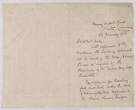 Accounts and travelling expenses of the Secretary, Welsh Army Corps, in account with the Regiment...