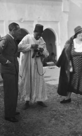[Brahim El Glaoui with Mr and Mrs Caradoc Evans, Morocco]