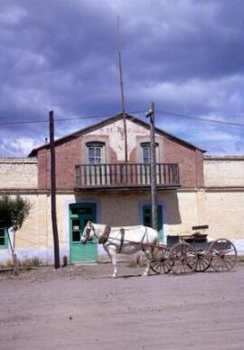 [Horse drawn cart outside a shop, Trevelin]