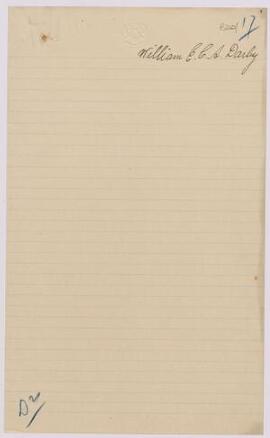 William E. C. A. Darby, Keeble College, Oxford, Nov,