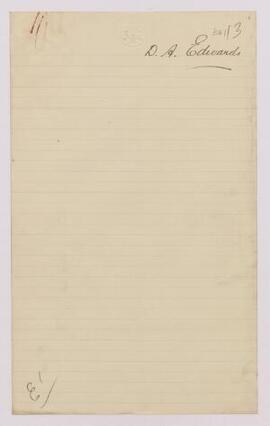 D. A. Edwards, Whitchurch, co. Glam., March,