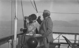 [David, Margaret and Megan Lloyd George aboard 'Sabrina']