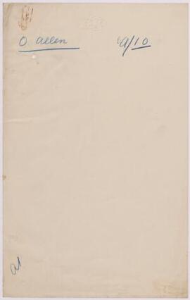 O. Allen, Barnes, June 1915, re commission for a Mr Leek,