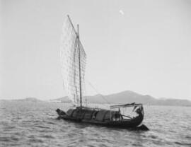 [Sampan under sail]