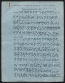 A lecture 'A Glimpse of Troubled Europe' given by G.V.J. to the Institute of World Affairs, River...