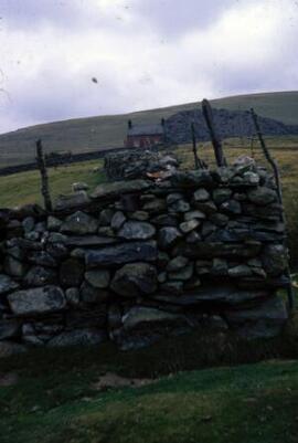 [Stone Wall, cottage & Slate tip]