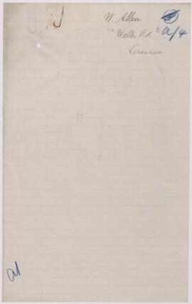 W. Allen, Swansea, Feb. 1st. nd.