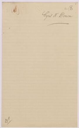 Cyril N. Down of Swansea, serving with the Public School Battalion, Middlesex Regiment; applicati...