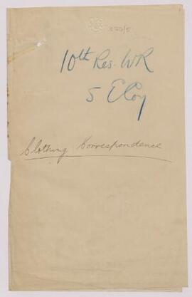 5Th "E" Company, clothing correspondence,