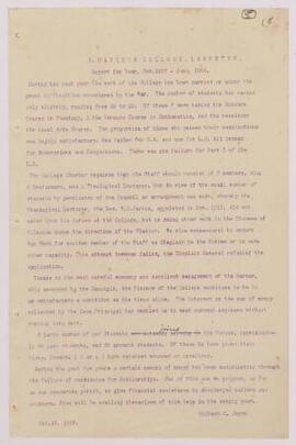 Report for year, Oct. 1917 - June 1918,